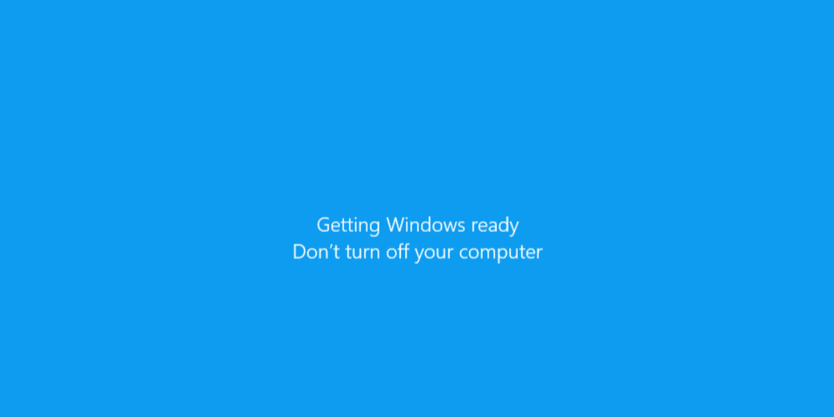 Getting Windows Ready Stuck in Windows 10