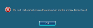 Trust Relationship between this Workstation and the Primary Domain Failed