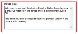 Windows Cannot Load The Device Driver For This Hardware
