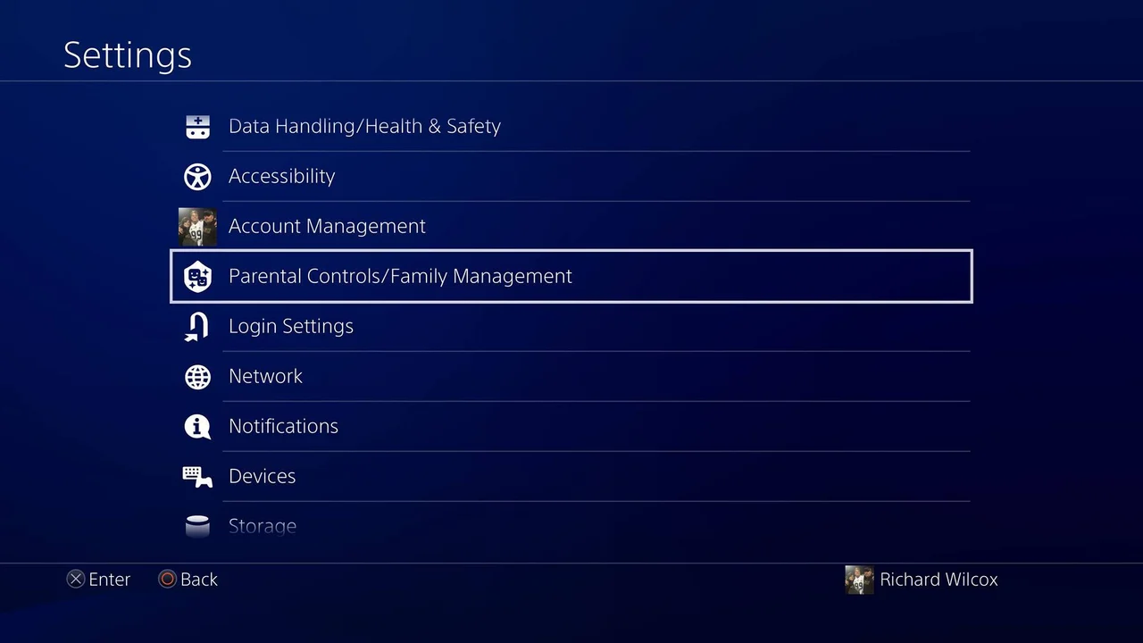 Use Family Management PS4