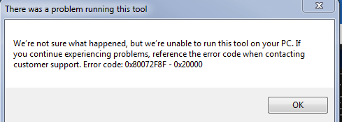 Windows Media Creation Tool Error Code 0X80072F8F – 0X20000