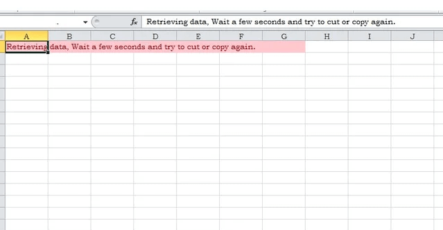 Error Fixed: Retrieving Data, Wait a Few Seconds & Try to Cut or Copy Again